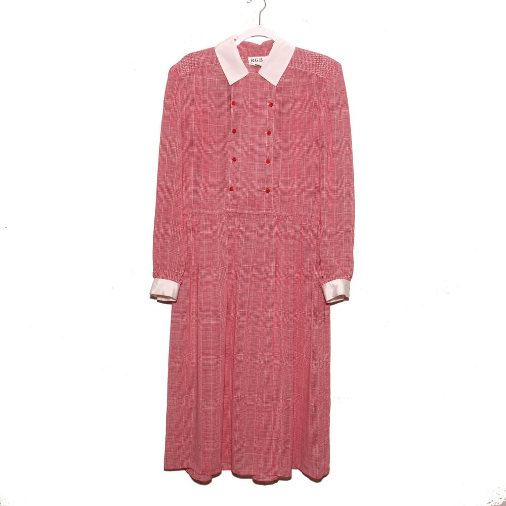 Vintage 80s Bgb Ltd Fit & Flare Dress By Bgb Ltd Size 12 Long Sleeve,